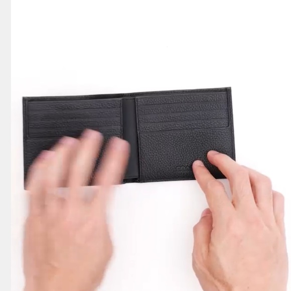 Coach Double Billfold Wallet Black - Picture 3 of 4